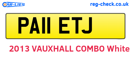 PA11ETJ are the vehicle registration plates.
