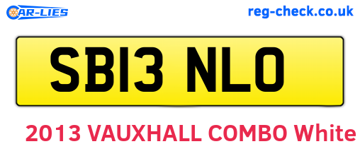 SB13NLO are the vehicle registration plates.