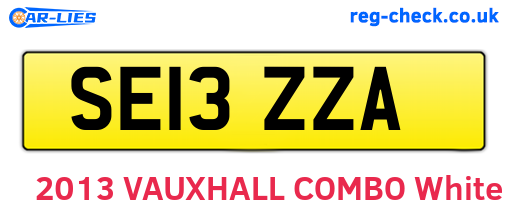 SE13ZZA are the vehicle registration plates.