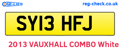 SY13HFJ are the vehicle registration plates.