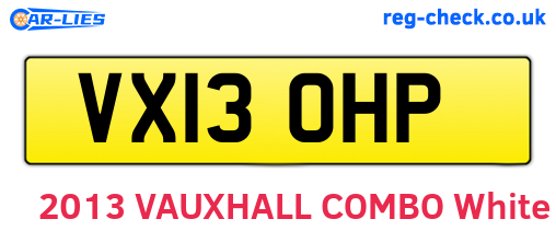 VX13OHP are the vehicle registration plates.