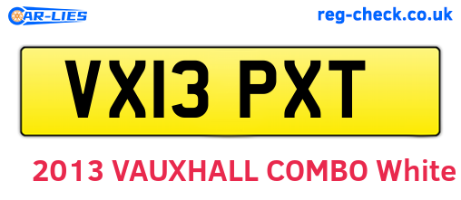 VX13PXT are the vehicle registration plates.
