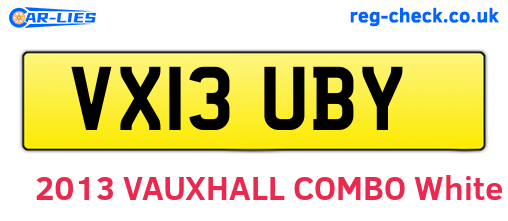 VX13UBY are the vehicle registration plates.