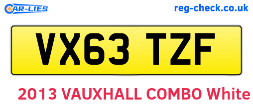 VX63TZF are the vehicle registration plates.