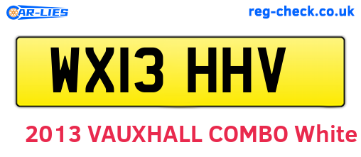 WX13HHV are the vehicle registration plates.