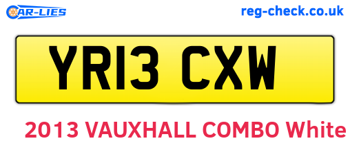 YR13CXW are the vehicle registration plates.