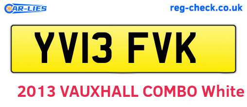 YV13FVK are the vehicle registration plates.