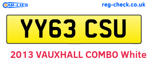 YY63CSU are the vehicle registration plates.