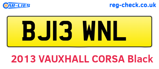 BJ13WNL are the vehicle registration plates.