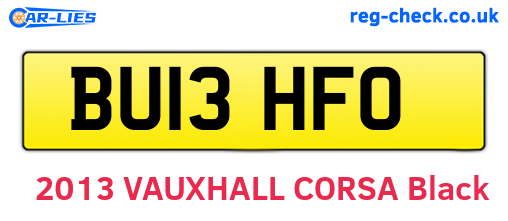 BU13HFO are the vehicle registration plates.