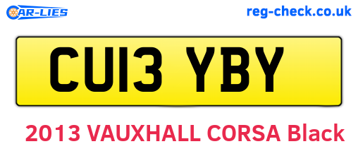 CU13YBY are the vehicle registration plates.