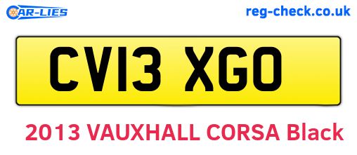 CV13XGO are the vehicle registration plates.