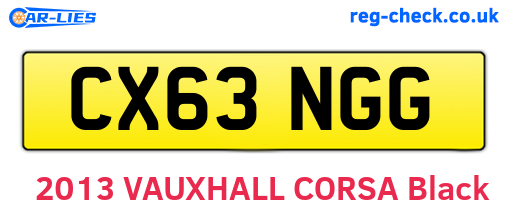 CX63NGG are the vehicle registration plates.