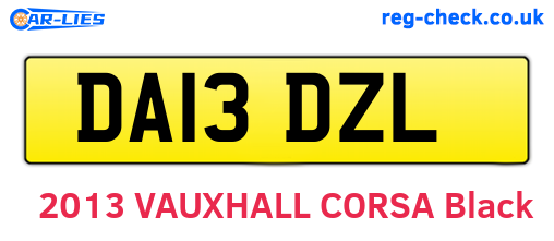DA13DZL are the vehicle registration plates.