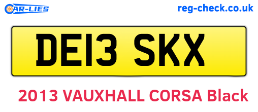 DE13SKX are the vehicle registration plates.