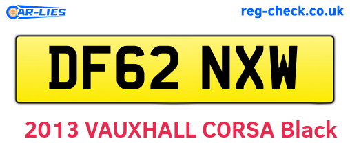 DF62NXW are the vehicle registration plates.