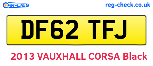 DF62TFJ are the vehicle registration plates.