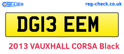 DG13EEM are the vehicle registration plates.