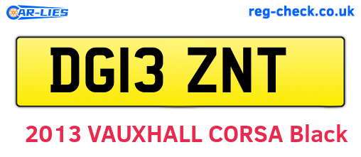 DG13ZNT are the vehicle registration plates.