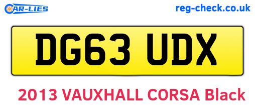 DG63UDX are the vehicle registration plates.