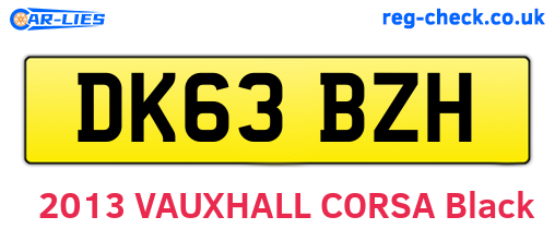 DK63BZH are the vehicle registration plates.
