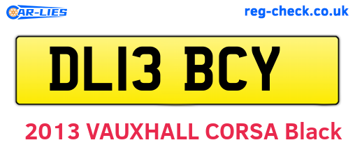 DL13BCY are the vehicle registration plates.