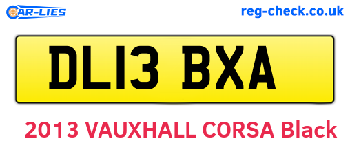 DL13BXA are the vehicle registration plates.