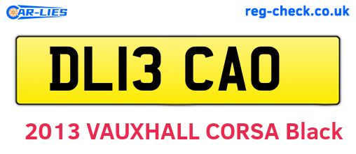 DL13CAO are the vehicle registration plates.