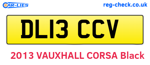 DL13CCV are the vehicle registration plates.