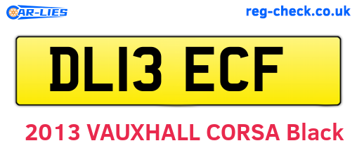 DL13ECF are the vehicle registration plates.