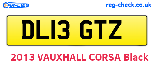 DL13GTZ are the vehicle registration plates.