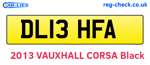DL13HFA are the vehicle registration plates.