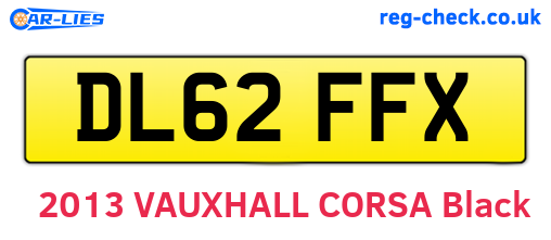 DL62FFX are the vehicle registration plates.