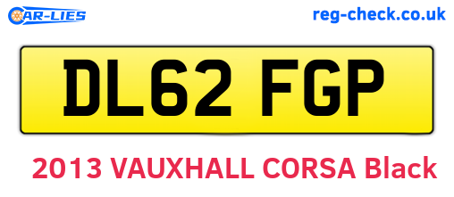 DL62FGP are the vehicle registration plates.