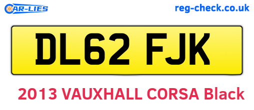 DL62FJK are the vehicle registration plates.