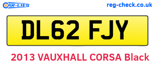DL62FJY are the vehicle registration plates.