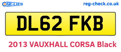DL62FKB are the vehicle registration plates.