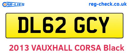 DL62GCY are the vehicle registration plates.