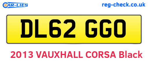 DL62GGO are the vehicle registration plates.
