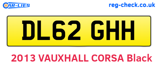 DL62GHH are the vehicle registration plates.