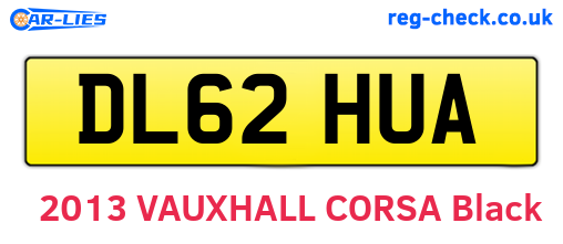 DL62HUA are the vehicle registration plates.