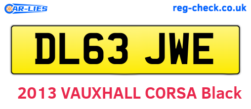 DL63JWE are the vehicle registration plates.