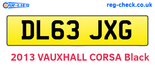 DL63JXG are the vehicle registration plates.