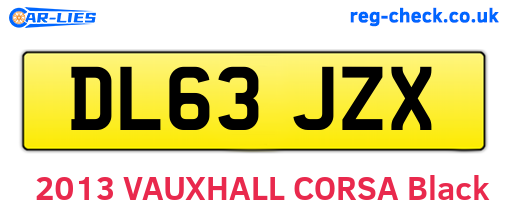 DL63JZX are the vehicle registration plates.