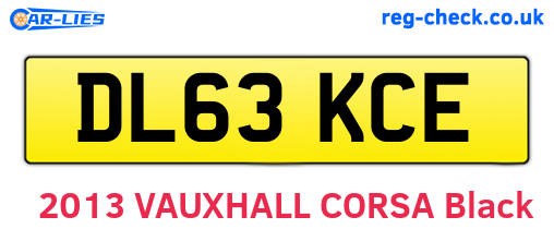 DL63KCE are the vehicle registration plates.