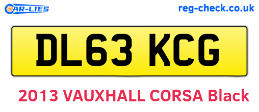 DL63KCG are the vehicle registration plates.