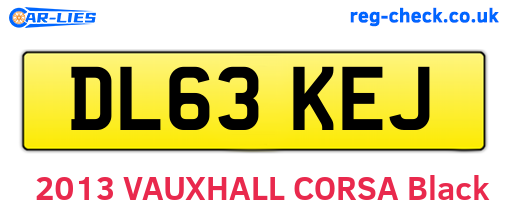 DL63KEJ are the vehicle registration plates.
