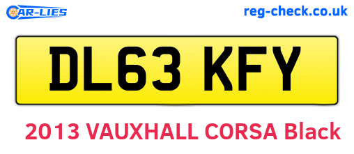 DL63KFY are the vehicle registration plates.