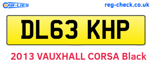 DL63KHP are the vehicle registration plates.