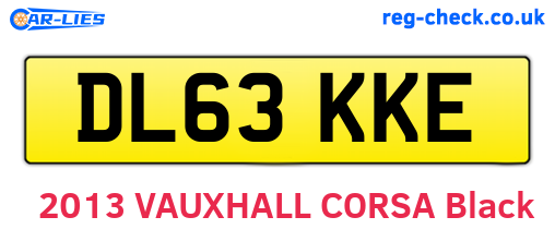 DL63KKE are the vehicle registration plates.